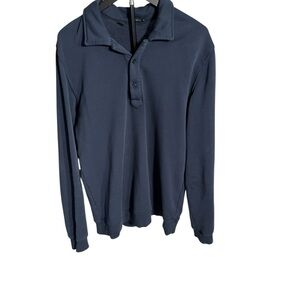 Saks Fifth Avenue Dark Blue Long Sleeve Polo
